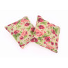 Set of 2 Mini Lavender Pillows - Beige & Red Floral