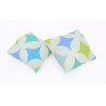 Set of 2 Mini Lavender Pillows - Blue & Green Geometric