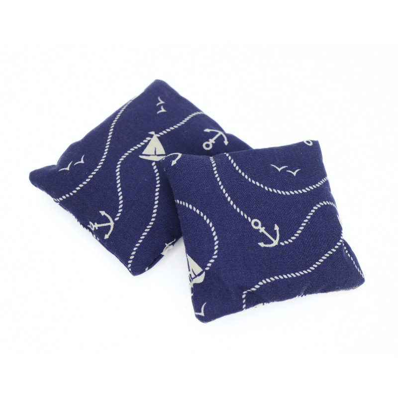 Set of 2 Mini Lavender Pillows - Navy Nautical