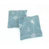 Set of 2 Mini Lavender Pillows - Duck Egg Nautical