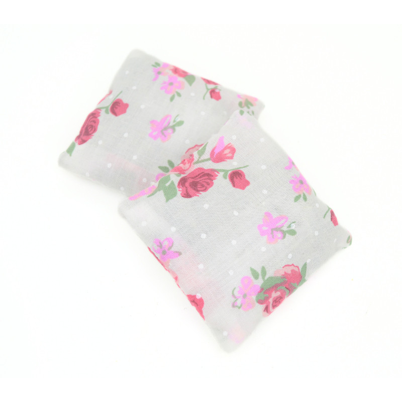 Set of 2 Mini Lavender Pillows - White & Pink Floral