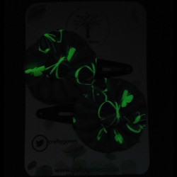 Glow in the Dark - Teal Butterfly Hair Clips