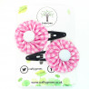 Pink Gingham Hair Clips