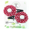 Red Gingham Hair Clips