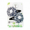 Grey Gingham Hair Clips