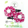 Cerise Gingham Hair Clips