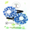 Light Blue Gingham Hair Clips