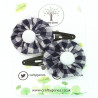 Navy Gingham Hair Clips