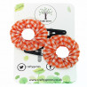 Orange Gingham Hair Clips