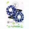 Royal Blue Gingham Hair Clips
