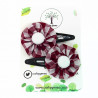 Burgundy Gingham Hair Clips