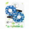 Turquoise Gingham Hair Clips