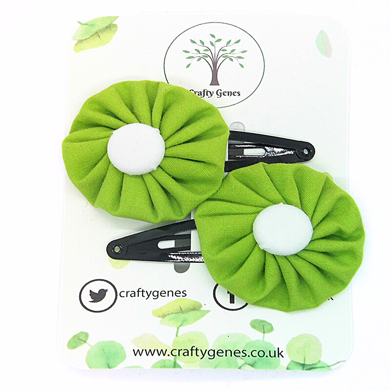 Plain Lime Green Hair Clips