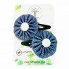 Denim Glitter Hair Clips