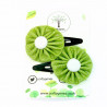 Lime Glitter Hair Clips