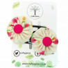 Peach, Orange & Pink Floral Hair Clips