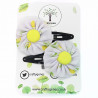 White & Yellow Floral Hair Clips