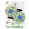 Yellow & Blue Floral Hair Clips