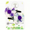Purple Floral Hair Clips
