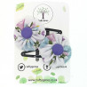 White, Blue & Lilac Floral Hair Clips
