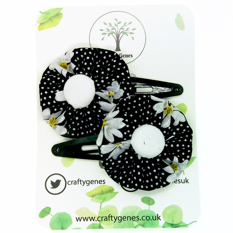 Black Daisy Hair Clips