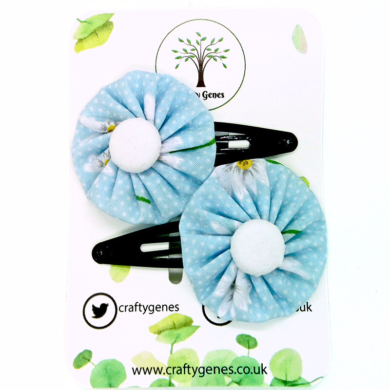 Blue Daisy Hair Clips