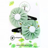 Mint Daisy Hair Clips