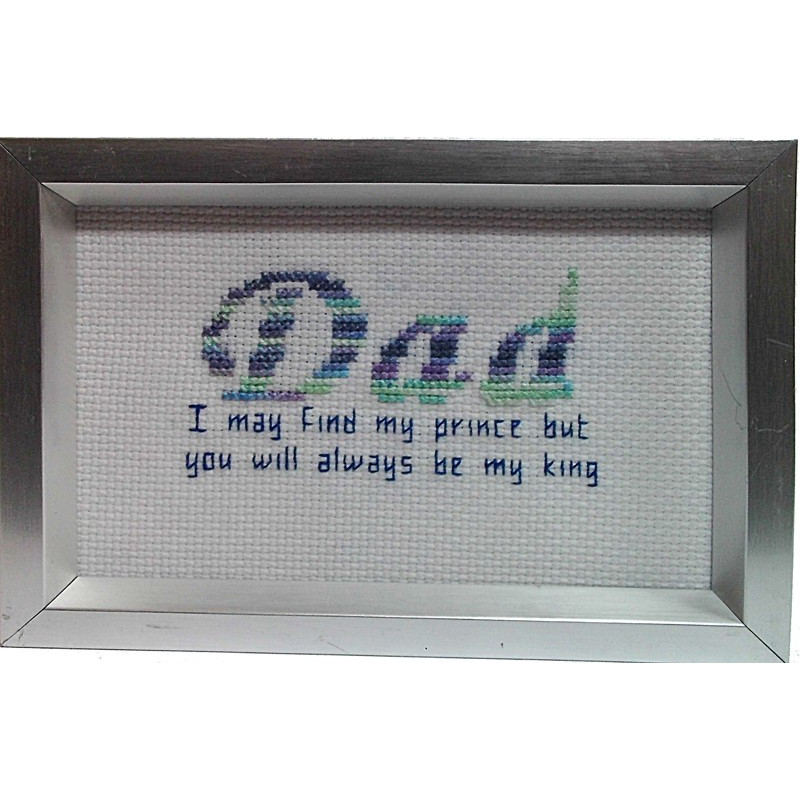 Framed Cross Stitch - Dad with quote