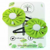 Green Bee Hair Clips