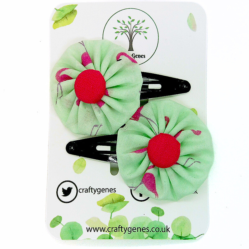 Mint Flamingo Hair Clips