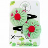 Mint Flamingo Hair Clips