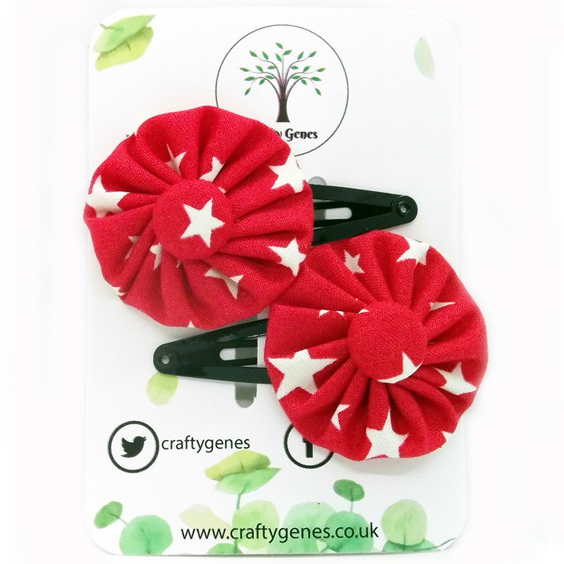 Glow in the Dark - Red Star Hair Clips