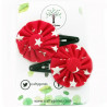 Glow in the Dark - Red Star Hair Clips