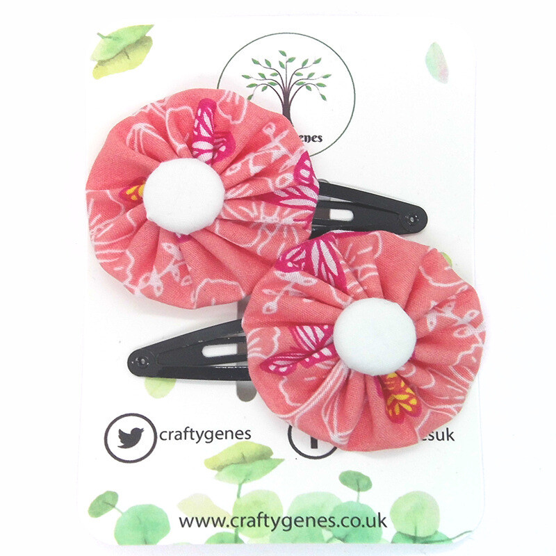 Pink Butterfly Hair Clips