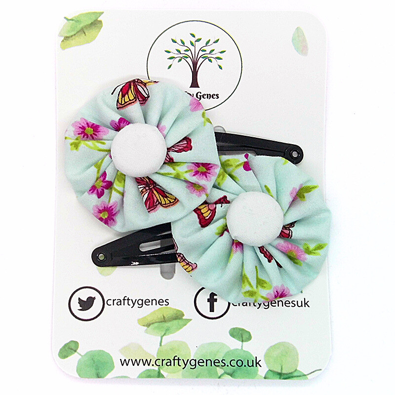 Blue Butterfly Hair Clips