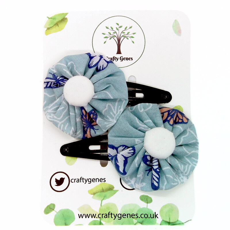 Blue Butterfly Hair Clips