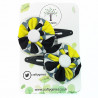 Yellow & Black Spot Hair Clips
