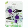 White Funky Pattern Hair Clips