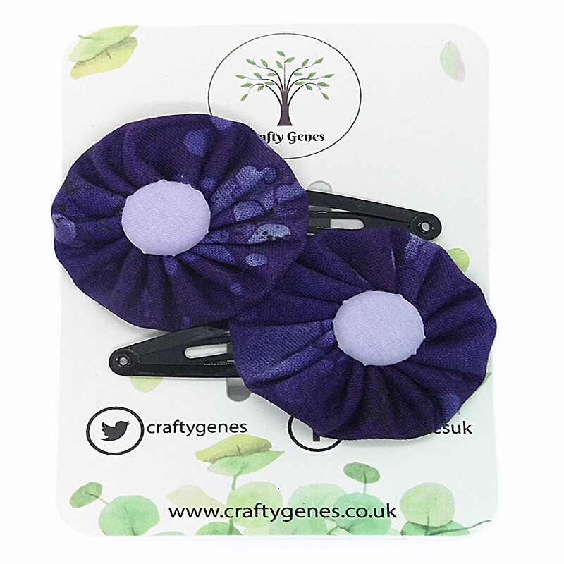 Purple Splat Hair Clips