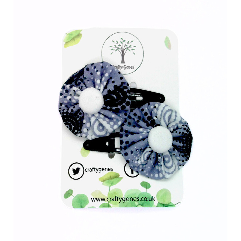 Grey Sunburst Hair Clips