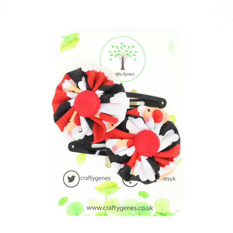 Christmas Hair Clips - Black Santa
