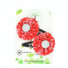 Christmas Hair Clips - Red & White Snowflake