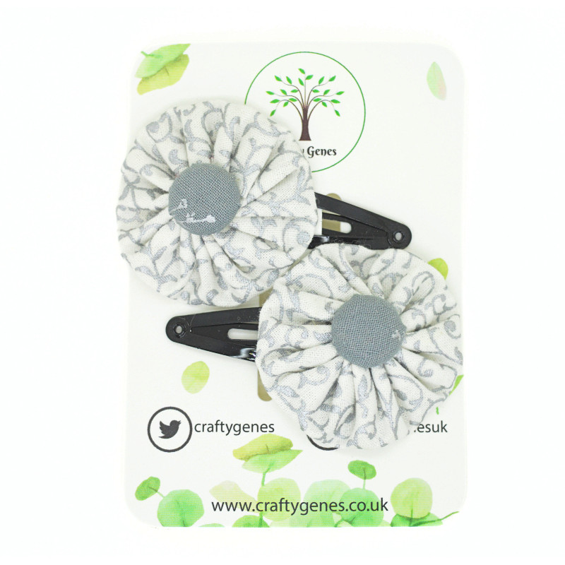 Christmas Hair Clips - White & Silver