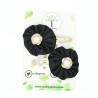 Black Satin Hair Clips