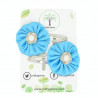 Blue Satin Hair Clips