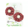 Burgundy Satin Hair Clips