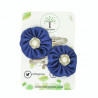 Navy Satin Hair Clips