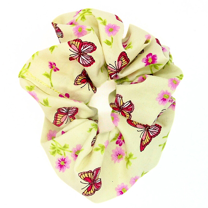 Yellow Butterfly Scrunchie