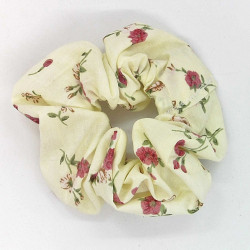 Cream Floral Scrunchie