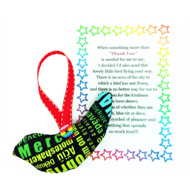 Thank You Fabric Bird and Poem Letterbox Gift Set